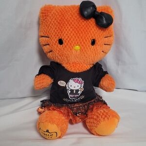 BAB HELLO KITTY by SANRIO Orange Waffle Halloween Plush Stuffed Animal w/ Bow